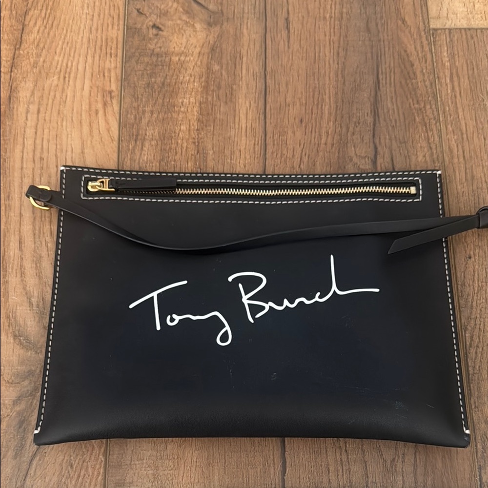 Tory Burch Black Clutch with Minimalist Design